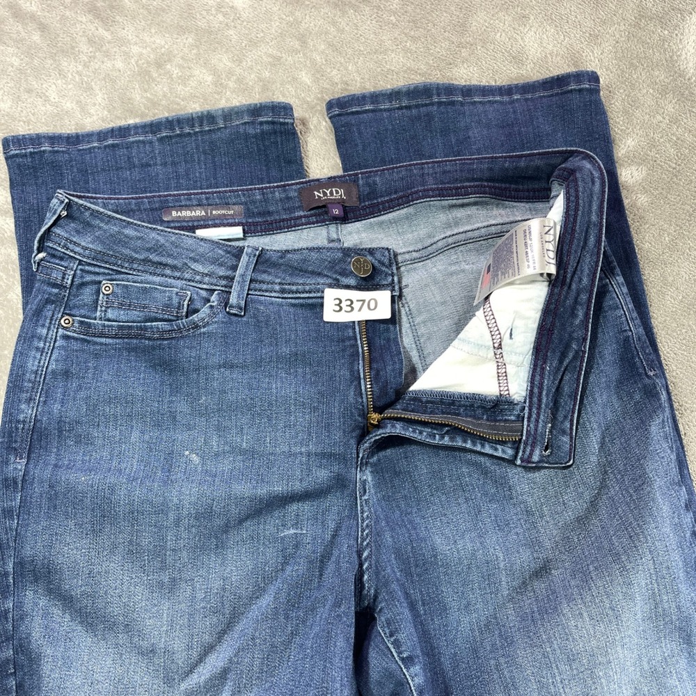NYDJ Barbara Bootcut Jeans‎ Women 12 Blue Stretch Denim High Rise Pants
